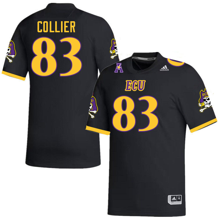 #83 Stephen Collier East Carolina Pirates College Football Jersey Stitched-Black